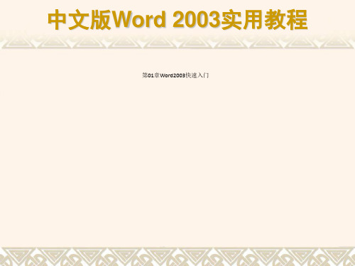第01章Word2003快速入门
