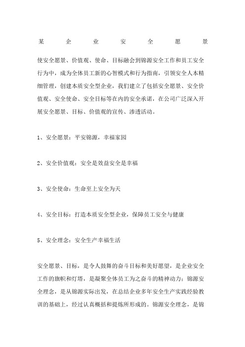 企业安全愿景