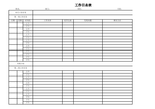 工作日志表