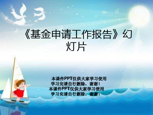 《基金申请工作报告》幻灯片