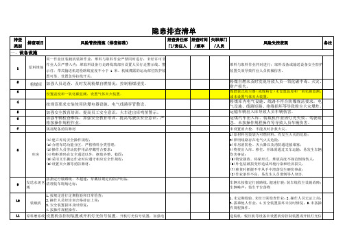双控档案-隐患排查清单