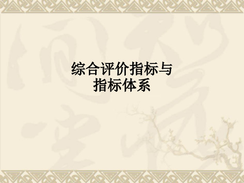 综合评价指标与指标体系ppt课件