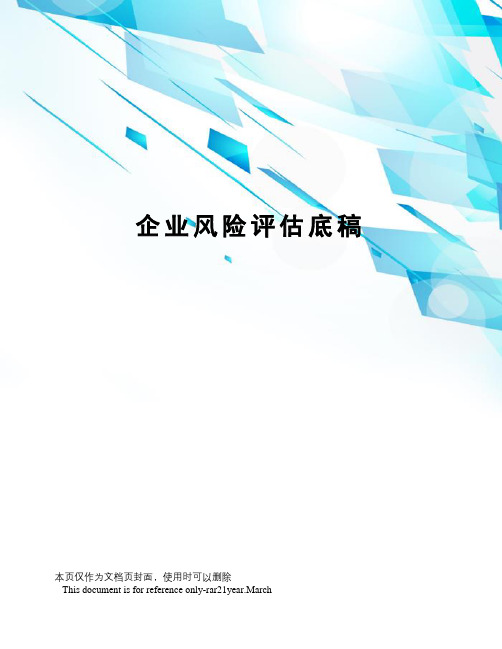 企业风险评估底稿