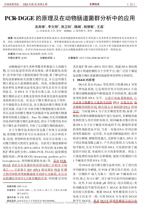 PCR_DGGE的原理及在动物肠道菌群分析中的应用