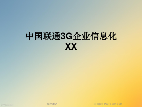 中国联通3G企业信息化XX
