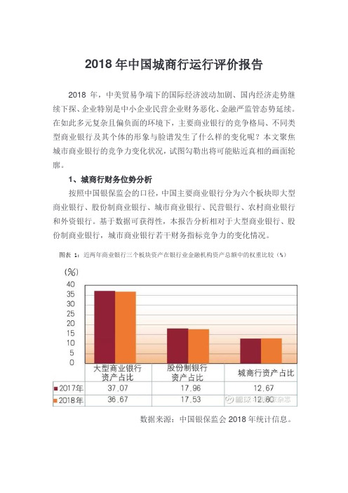 2018年中国城商行运行评价报告