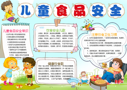 食品安全校园安全小报手抄报word模板
