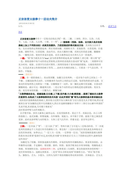赵堡太极拳 正宗忽雷太极拳十一层功夫简介