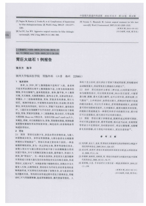 胃巨大结石1例报告