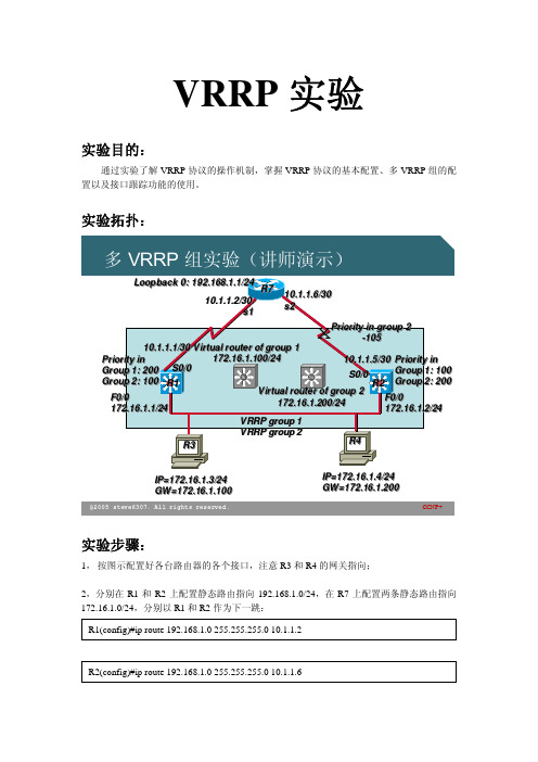 VRRP实验新