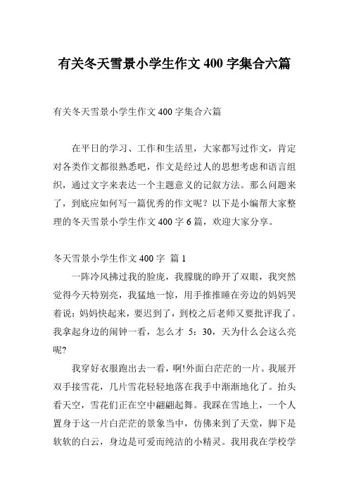有关冬天雪景小学生作文400字集合六篇