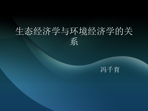 生态经济学与环境经济学