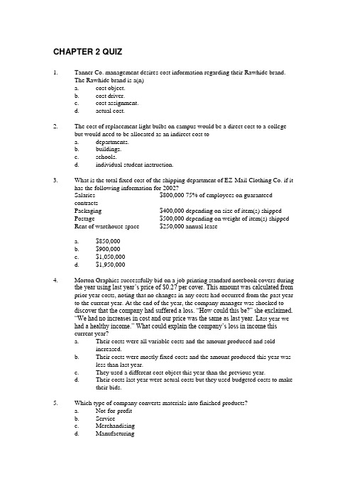 cost accounting test bank 3