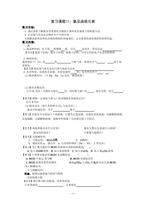复习课题氯及卤族元素