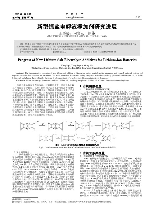 新型锂盐电解液添加剂研究进展
