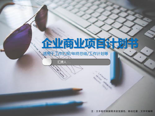 企业商业项目计划书PPT模板