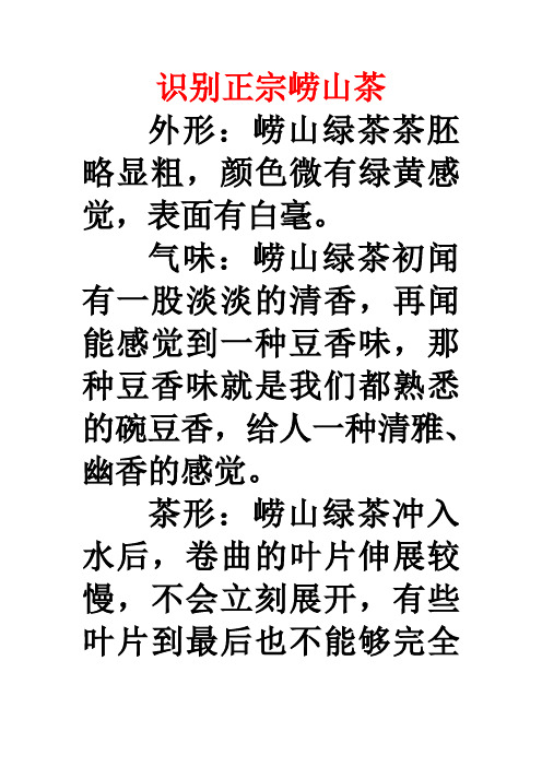 正宗崂山茶
