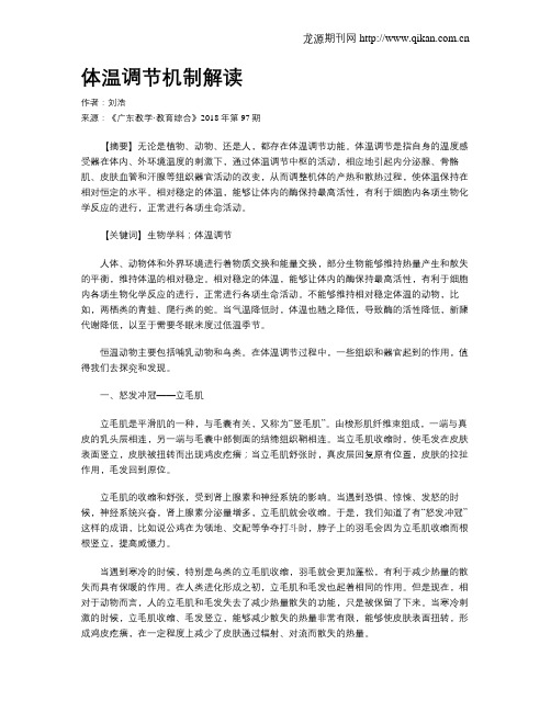 体温调节机制解读