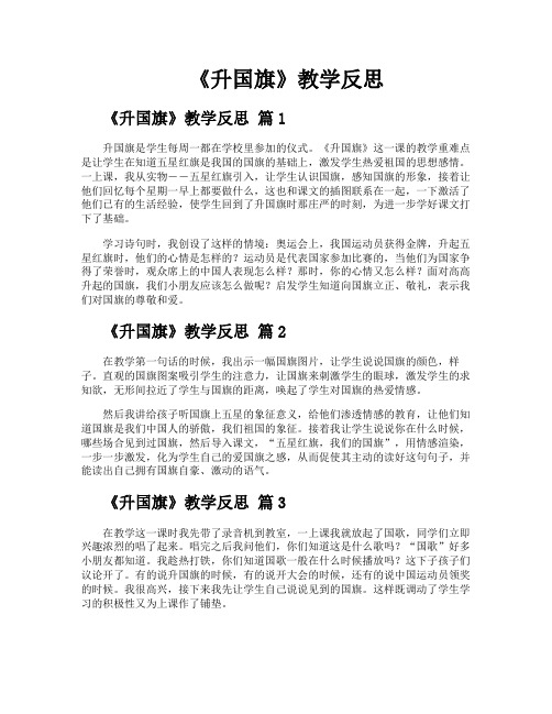 《升国旗》教学反思