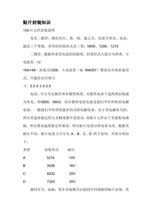 贴片封装知识
