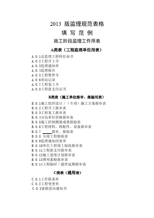 2013监理规范表格(新表)