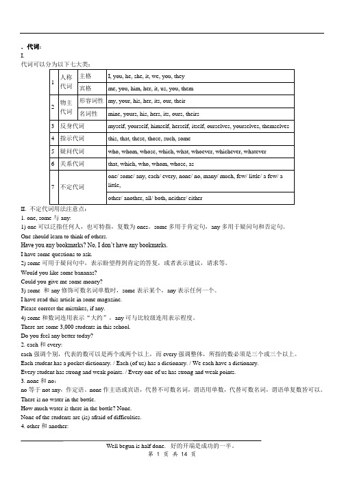 中考英语语法知识总结(全)