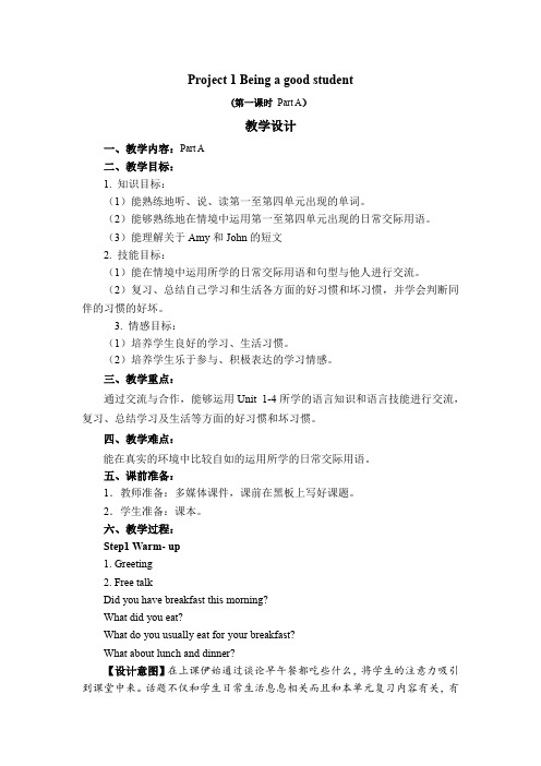 江苏南京译林版六年级英语下册Project1第一课时教案(区一等奖)