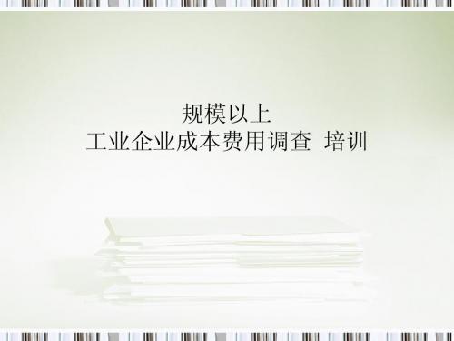 规模以上工业企业成本费用调查培训