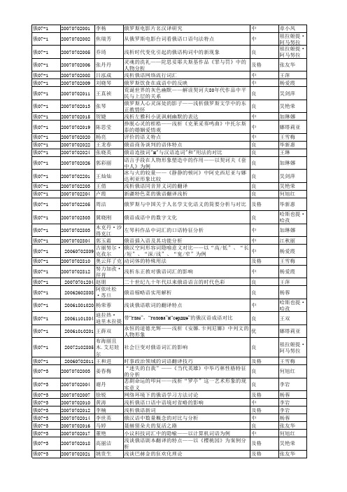 俄语论文题目