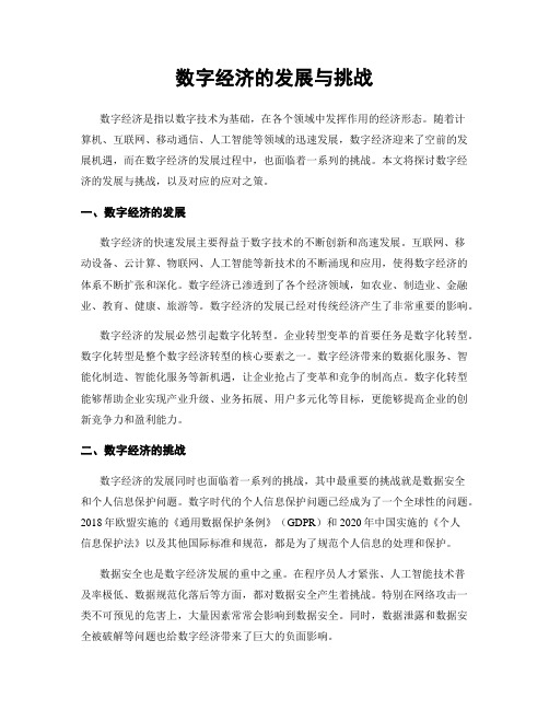 数字经济的发展与挑战