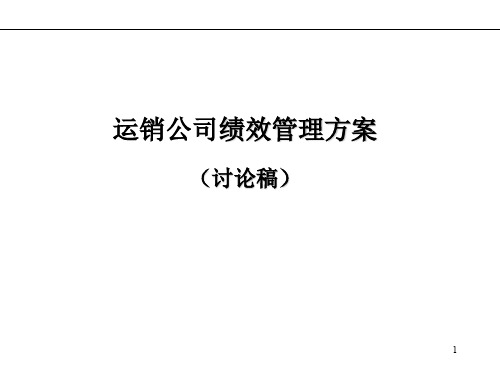 某煤炭运销集团公司绩效管理策划方案(PPT 53页)