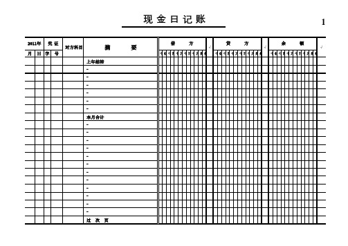 资金管理-现金、银行存款日记账 精品