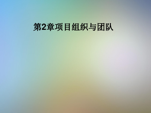 第2章项目组织与团队