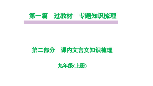 部编版九年级语文上册课内文言文复习课件