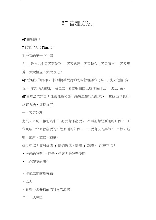 6T管理方法