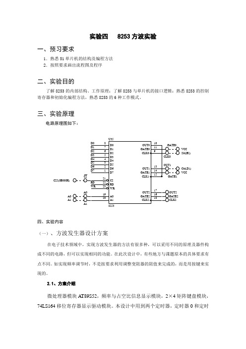 8253方波发生器实验