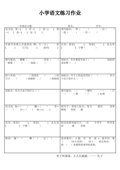小学二年级语文精题选做II (7)