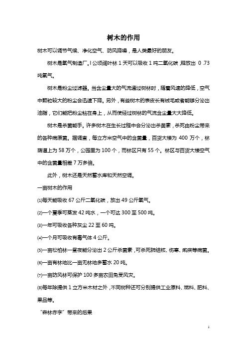 树木的作用