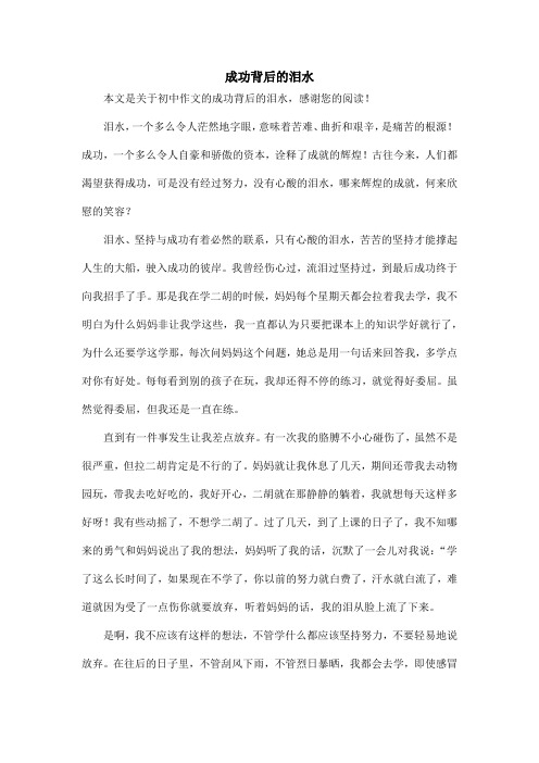成功背后的泪水_初中作文