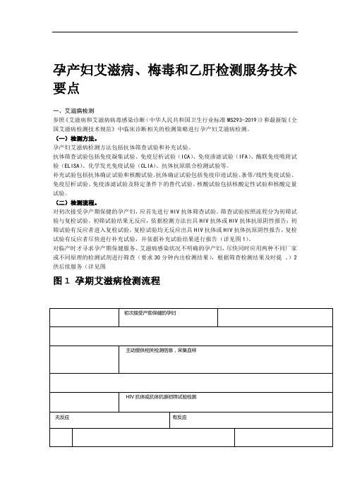 孕产妇艾滋病梅毒和乙肝检测服务技术要点2020年版