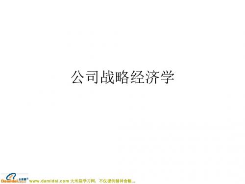 公司战略经济学讲解