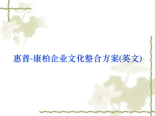 惠普-康柏企业文化整合方案(英文)