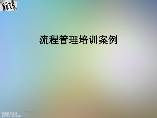 流程管理培训案例