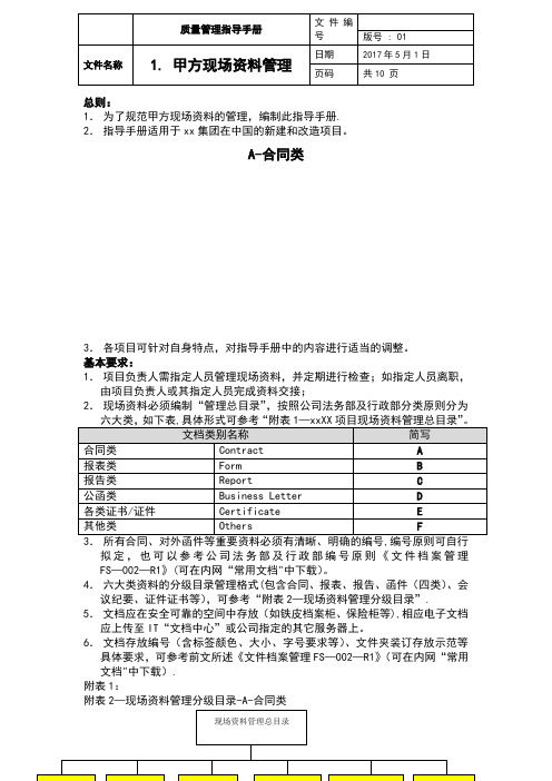 1. 甲方现场资料管理指导手册【公开版】