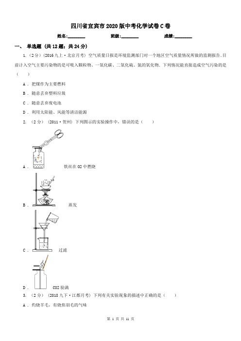 四川省宜宾市2020版中考化学试卷C卷