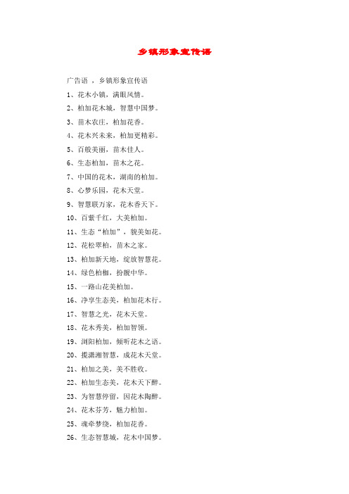乡镇形象宣传语