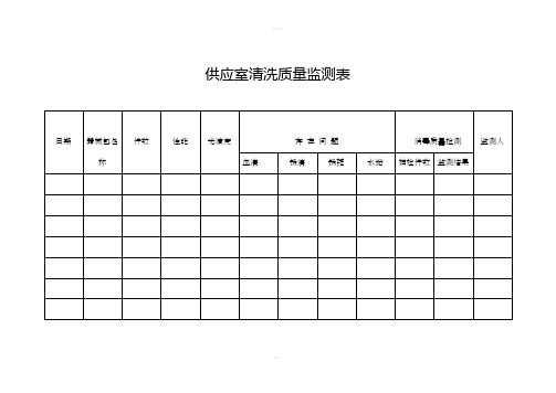 供应室清洗质量监测表