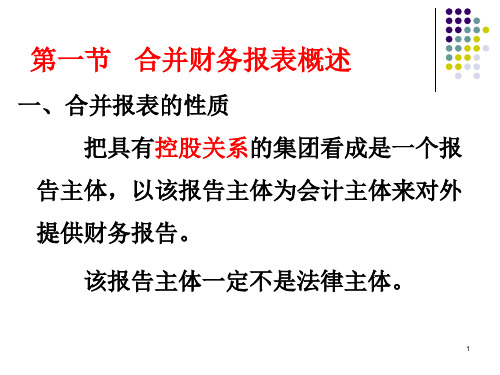合并财务报表概述