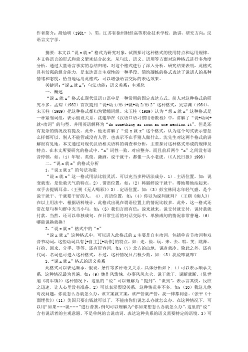 “说X就X”格式考察