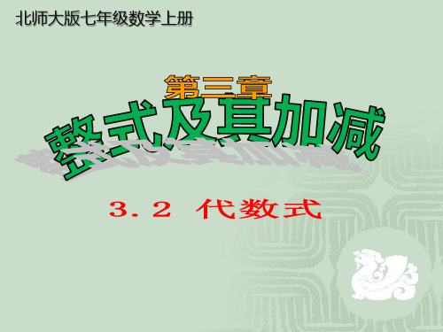 2020年北师大版七年级数学上册3.2 《代数式》课件(共25张ppt)